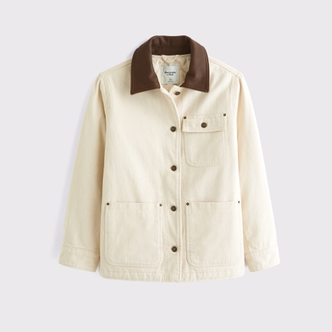 Женские куртки Abercrombie & Fitch Mid-Length Twill Workwear Jacket