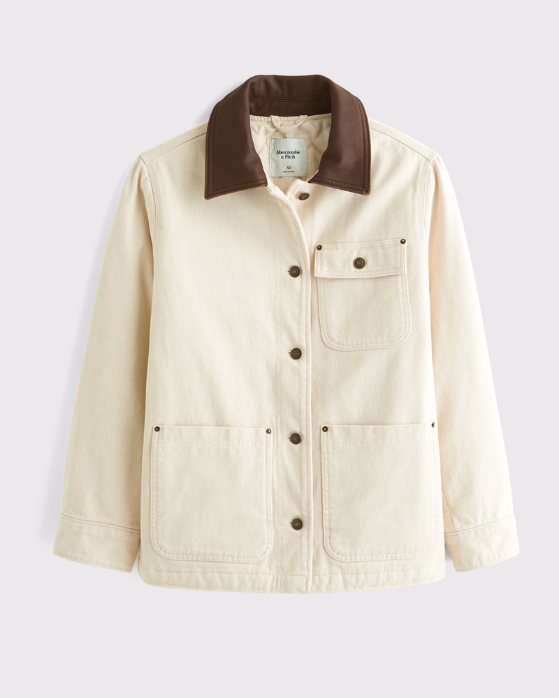 ブランド古着！Abercrombie & Fitch ハトメ付き コットンベルト Women's Mid-Length Twill Workwear Jacket | Women's Coats