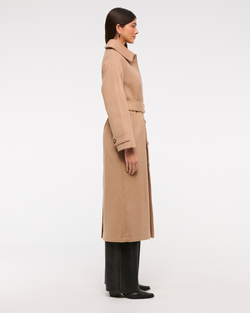 Wool-Blend Belted Coat