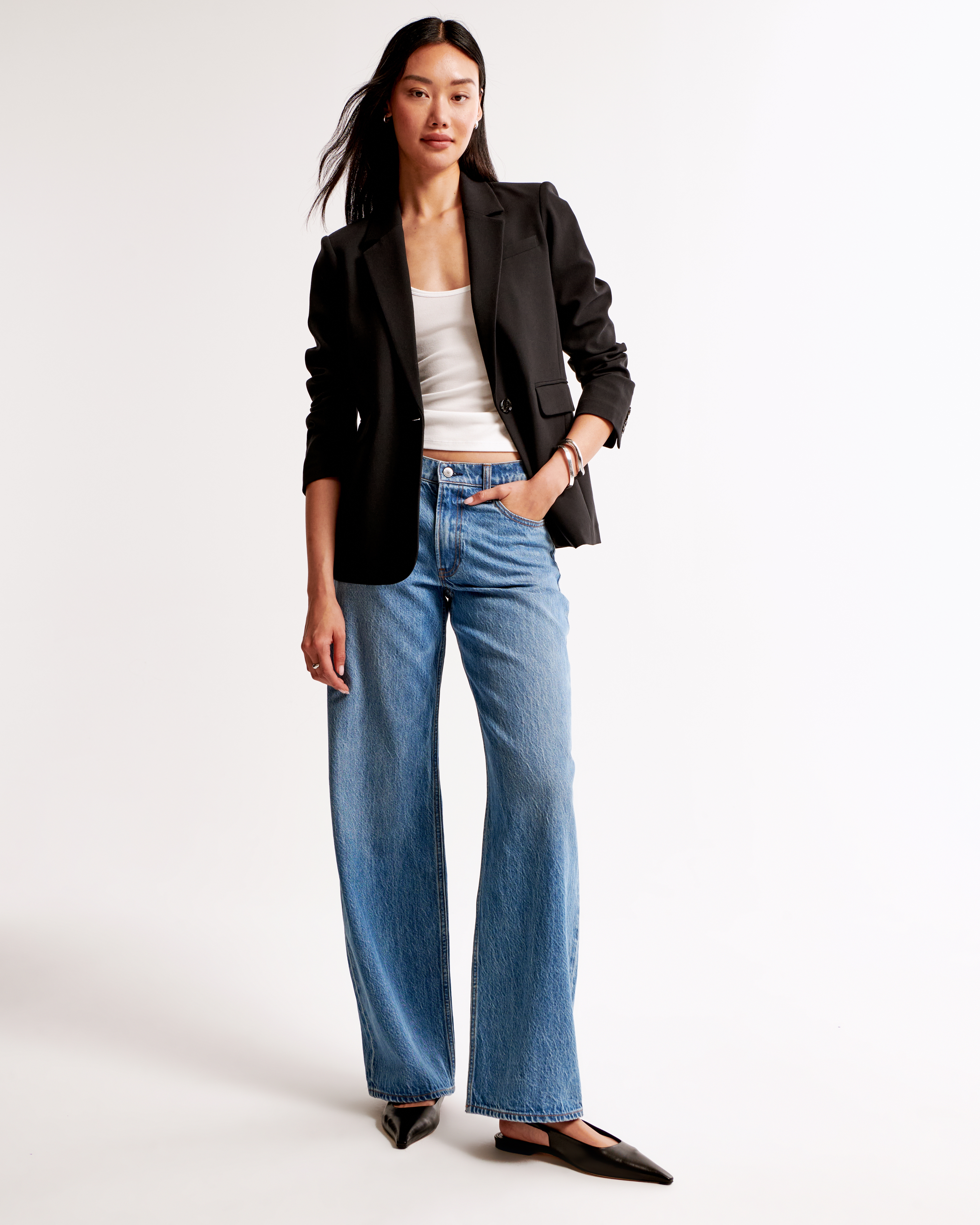 Abercrombie & Fitch Classic Suiting Blazer In Black