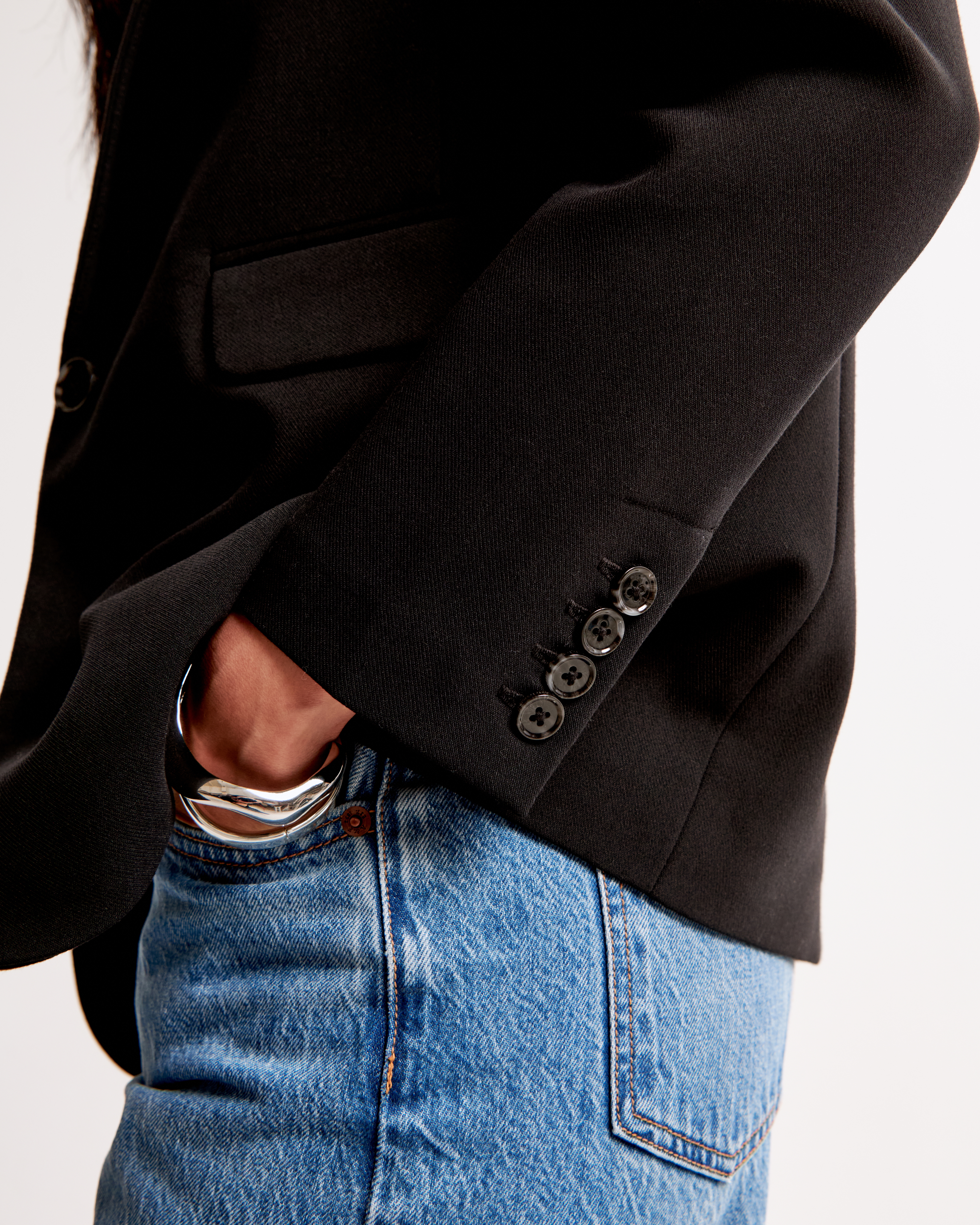 Abercrombie & Fitch Classic Suiting Blazer In Black