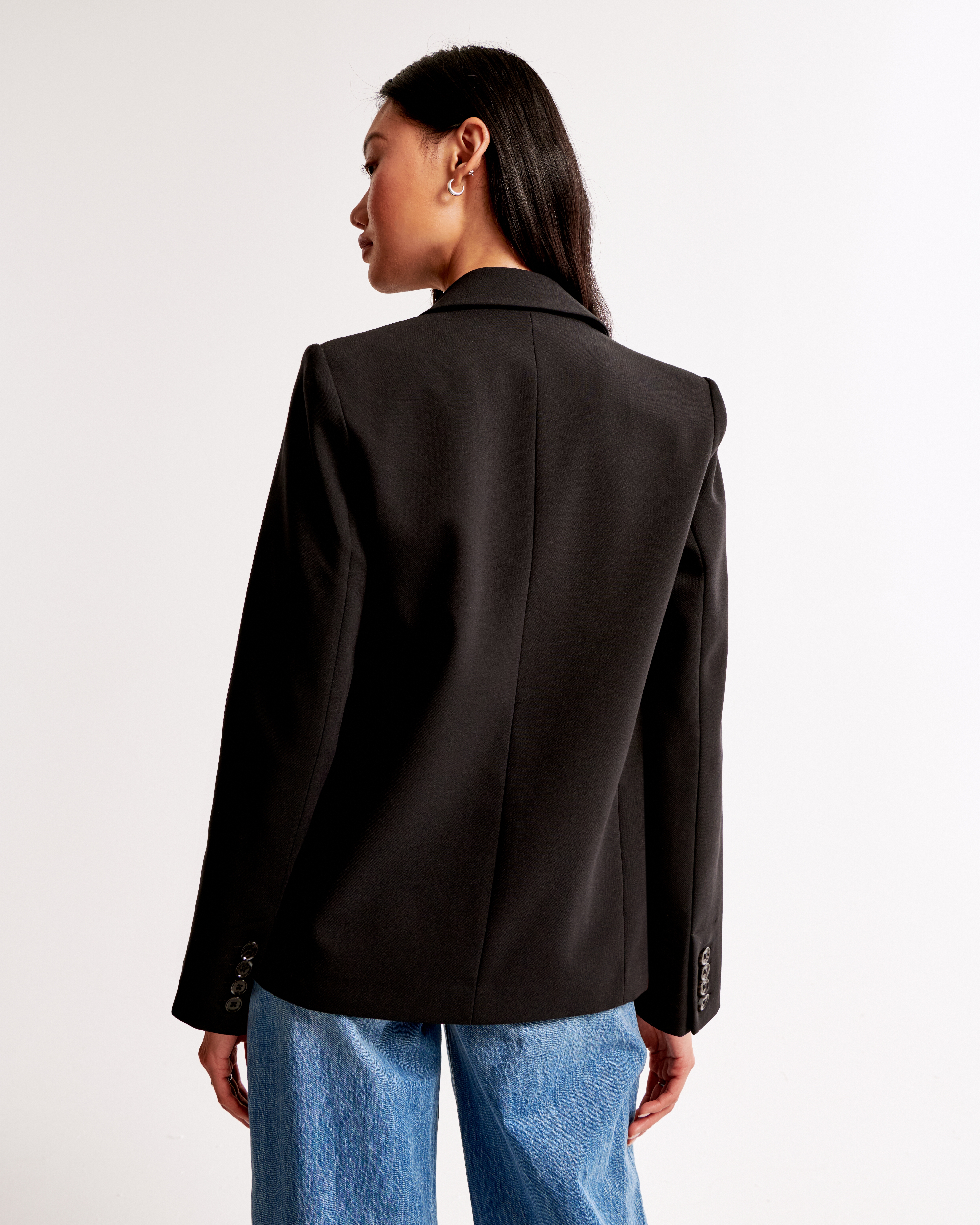 Abercrombie & Fitch Classic Suiting Blazer In Black