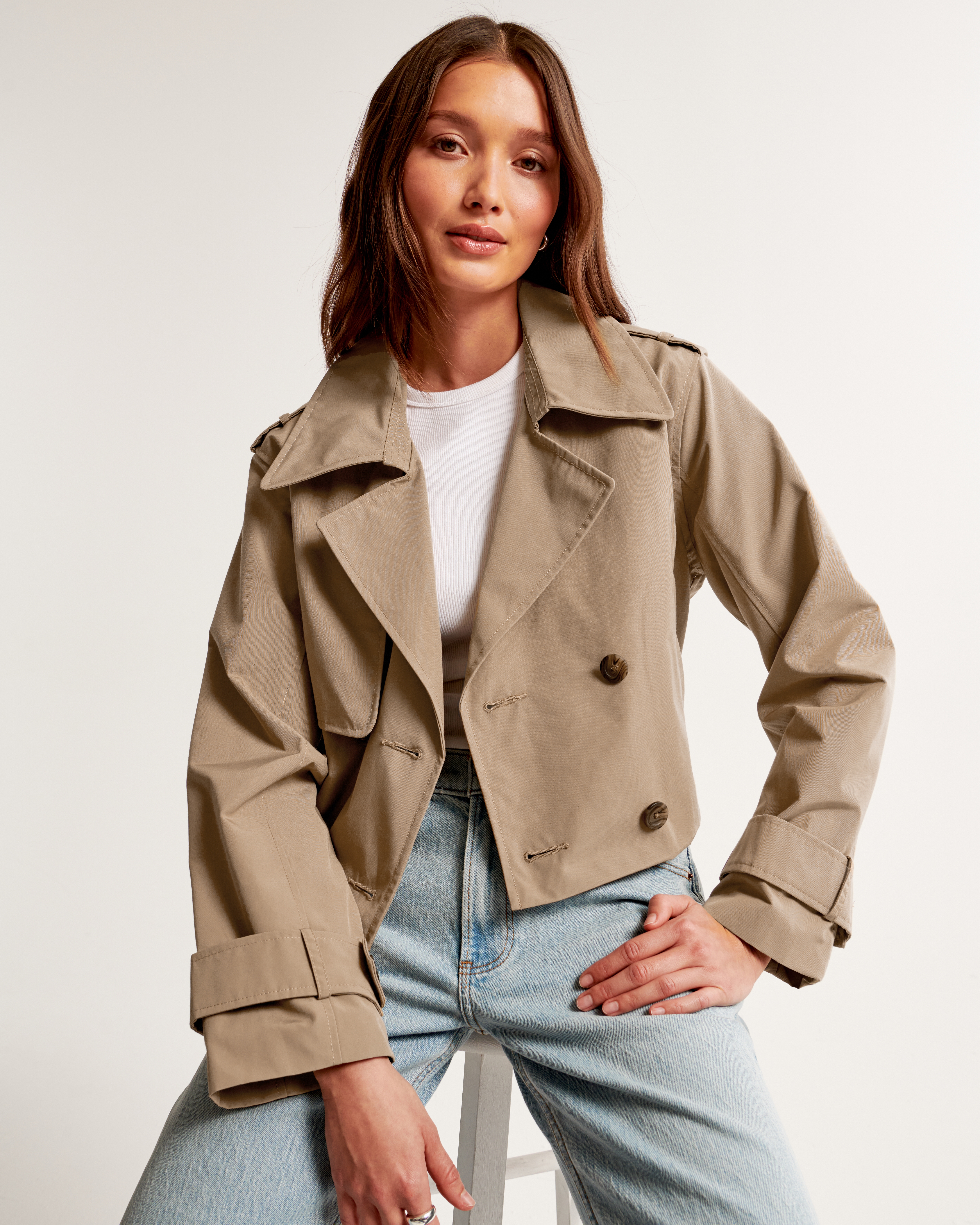 Abercrombie trench coat ladies best sale