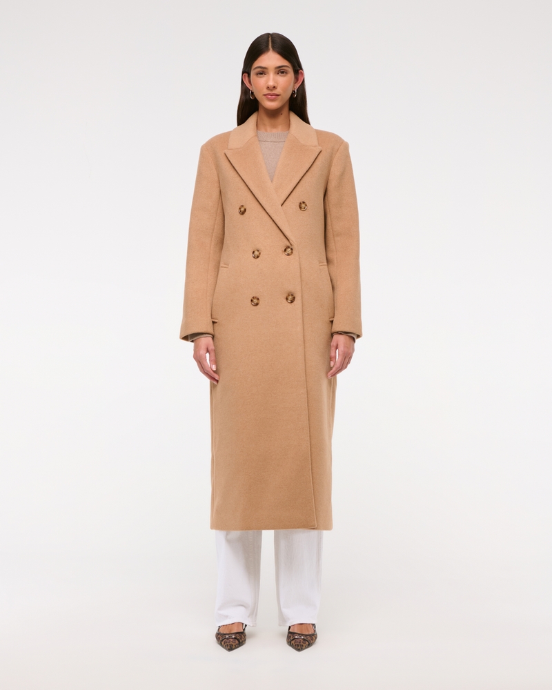 Wool-Blend Double-Breasted Coat
