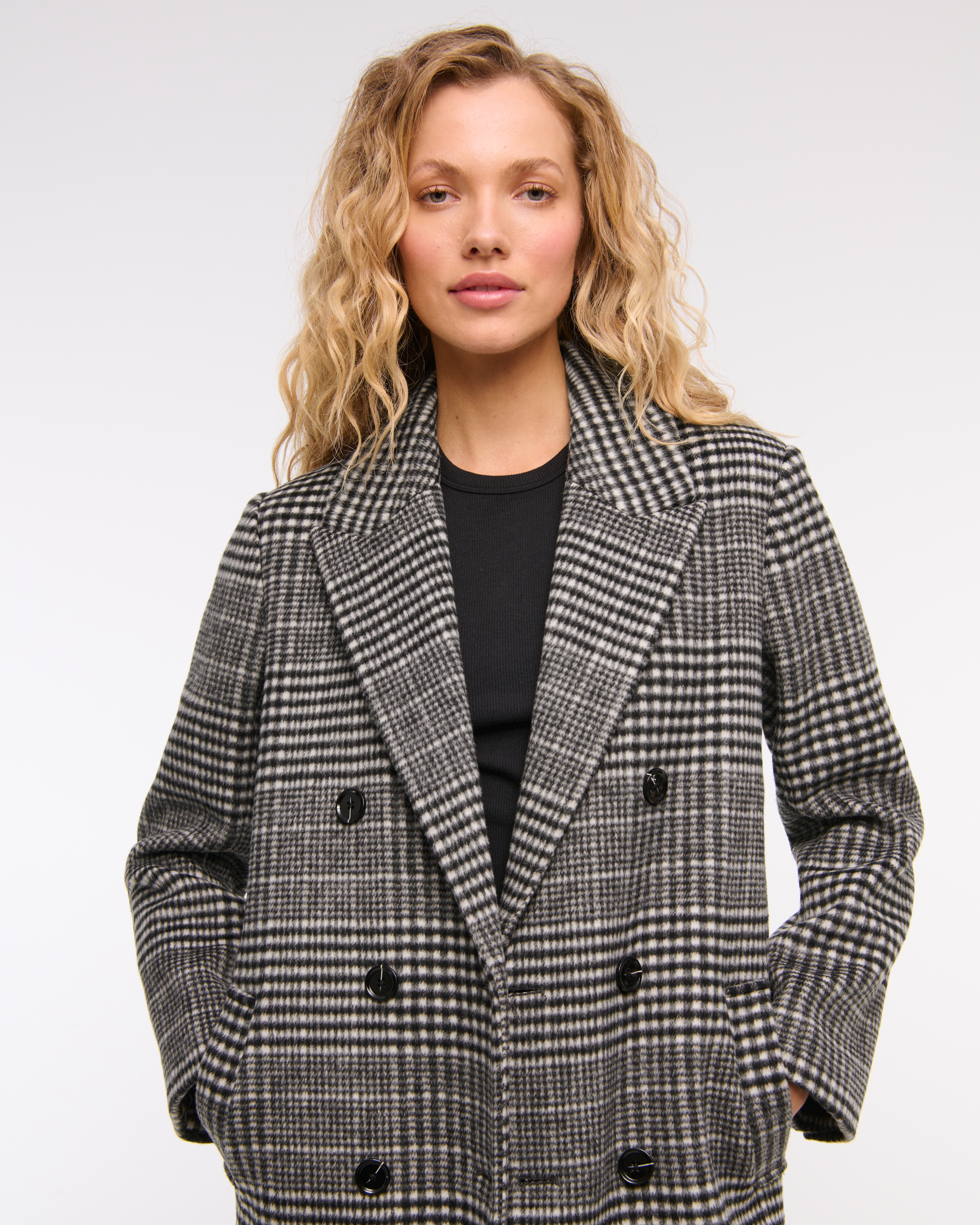 Double breasted coat women on sale