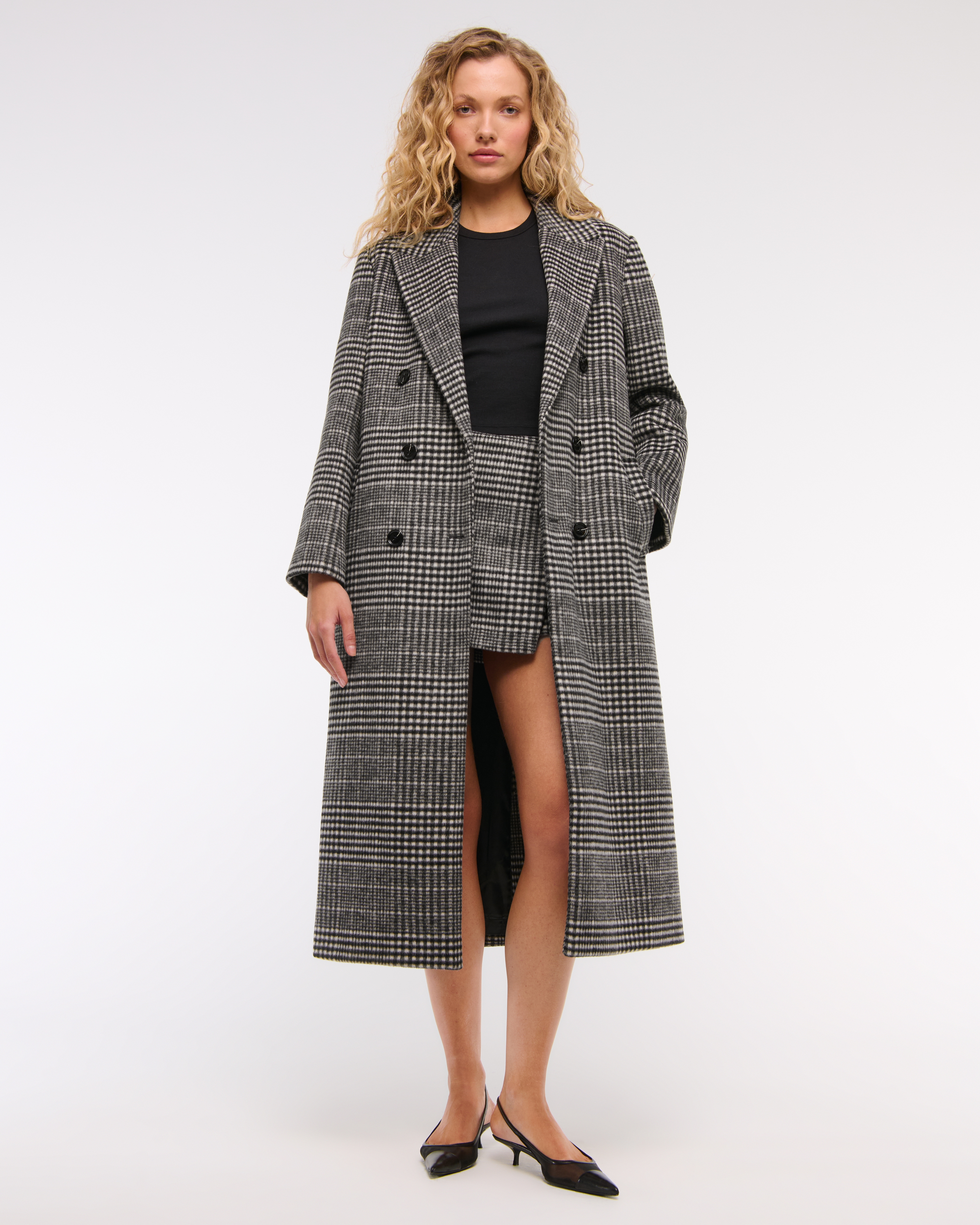 Women's Wool-Blend Double-Breasted Coat | Women's Clearance