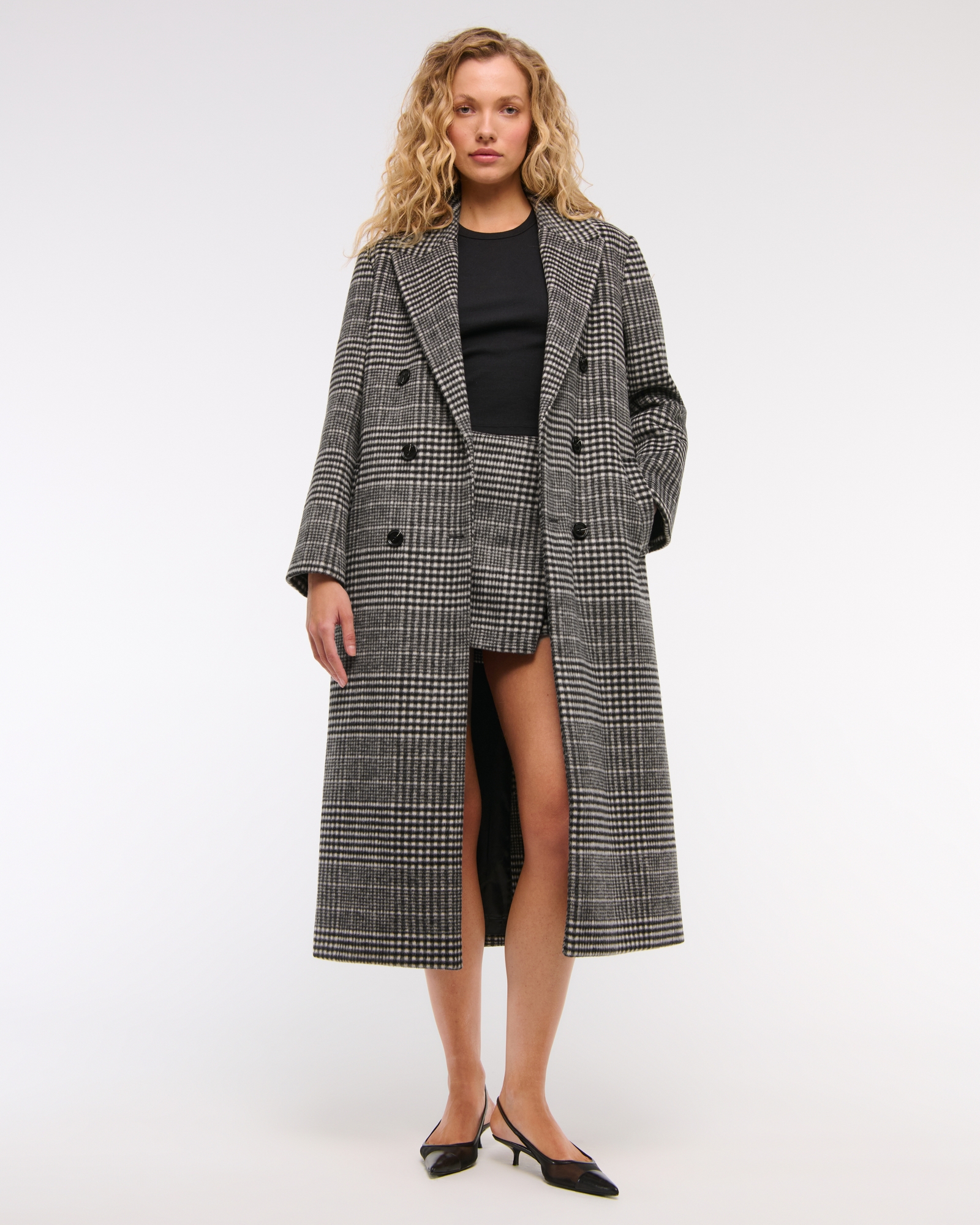 Wool-Blend Double-Breasted Coat