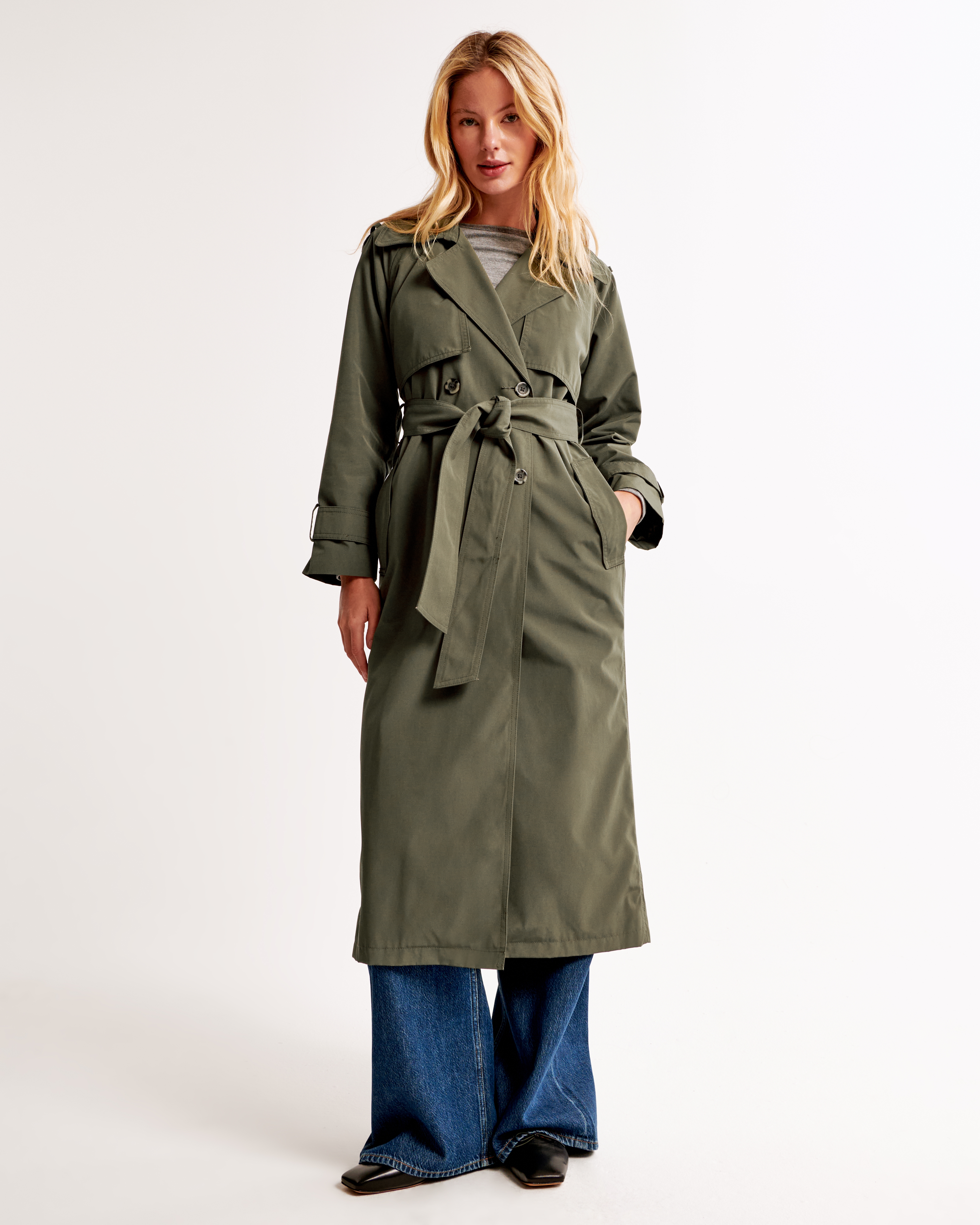 Floor length trench coats for womens on sale