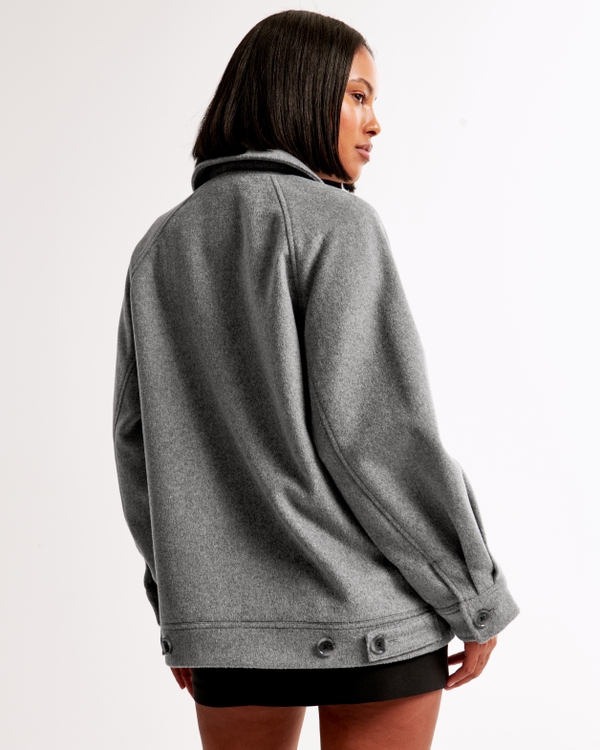 Women's Wool-Blend Utility Shirt Jacket | Women's Clearance
