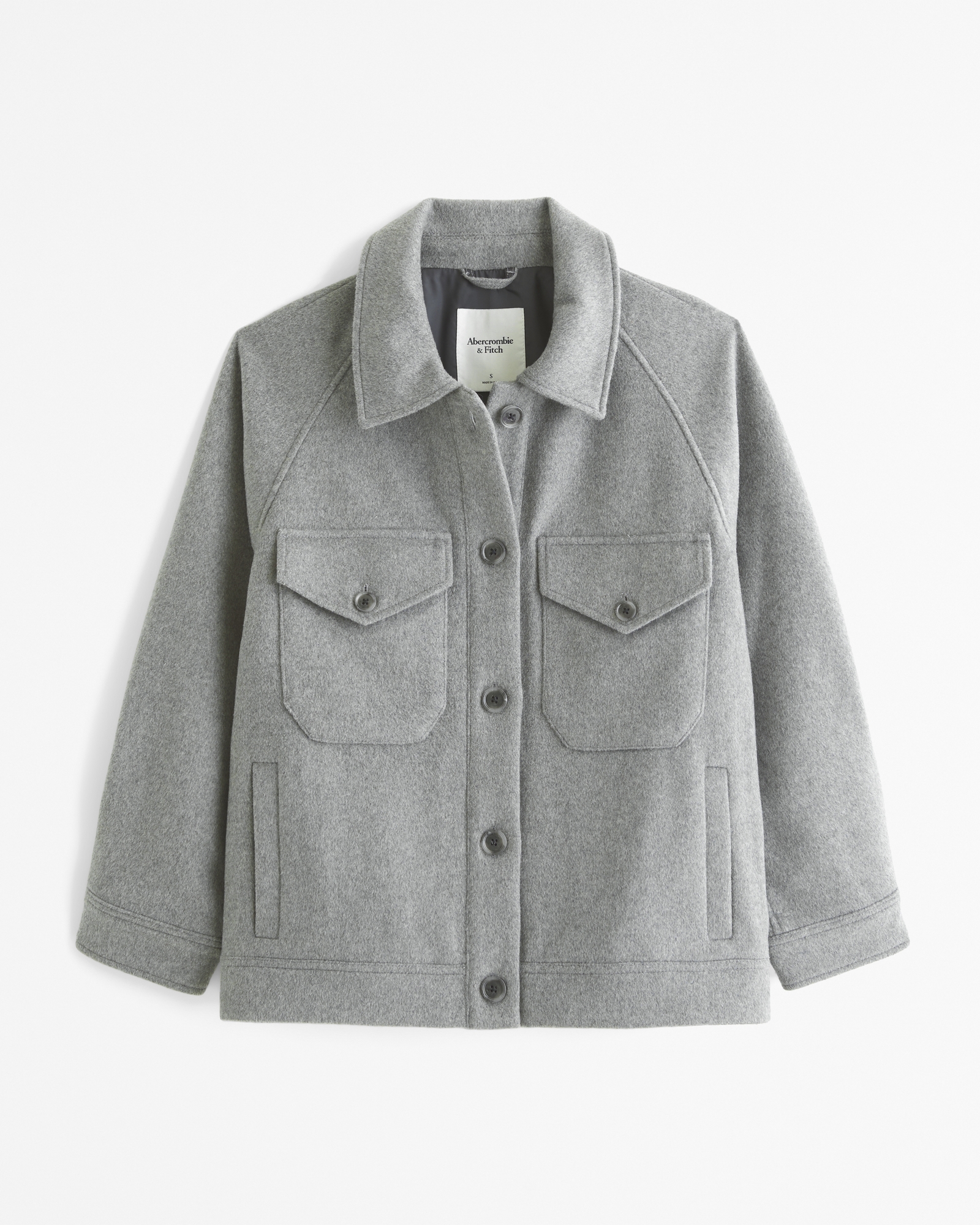 Wool-Blend Utility Shirt Jacket