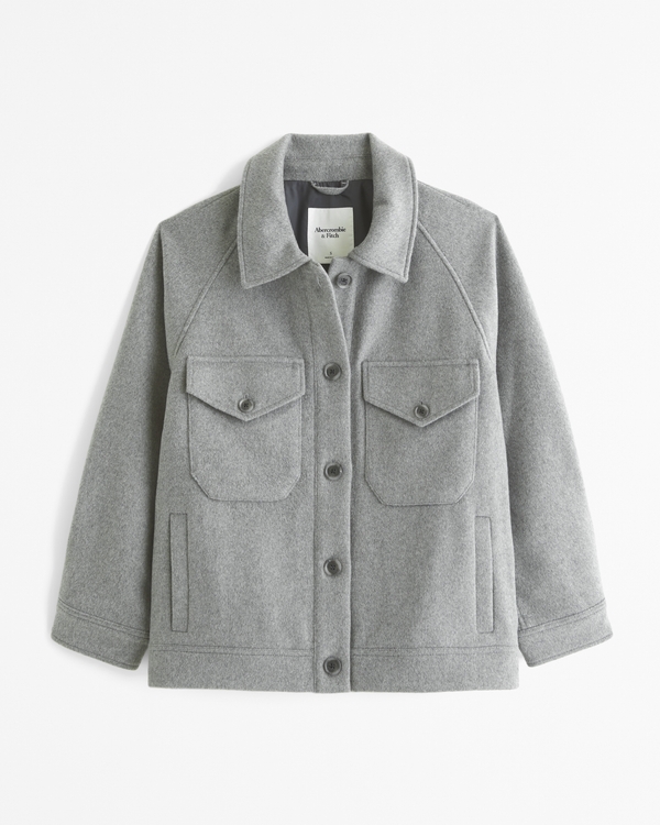 Women's Wool-Blend Utility Shirt Jacket | Women's Clearance