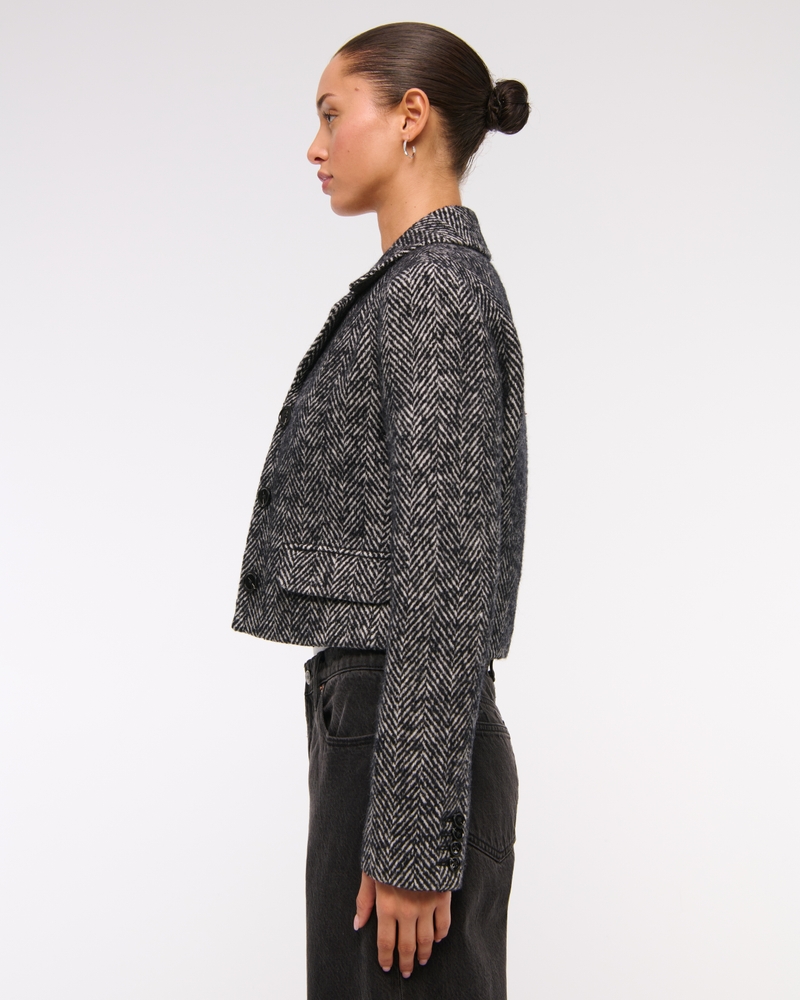 ジャケット・アウター herlipto Wool-Blend Cropped Tweed Blazer herlipto Wool-Blend Cropped Tweed Blazer