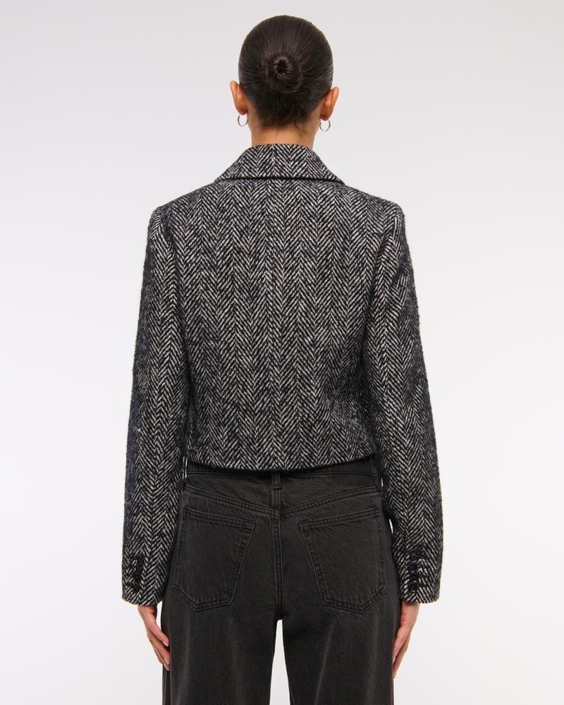ジャケット・アウター Wool-Blend Cropped Tweed Blazer herlipto herlipto Wool-Blend Cropped Tweed Blazer