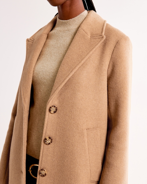 Wool-Blend Tailored Topcoat