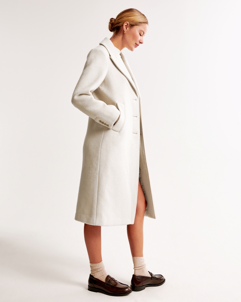 Damen Figurbetonter Mantel aus Wollmischung Damen Ausverkauf