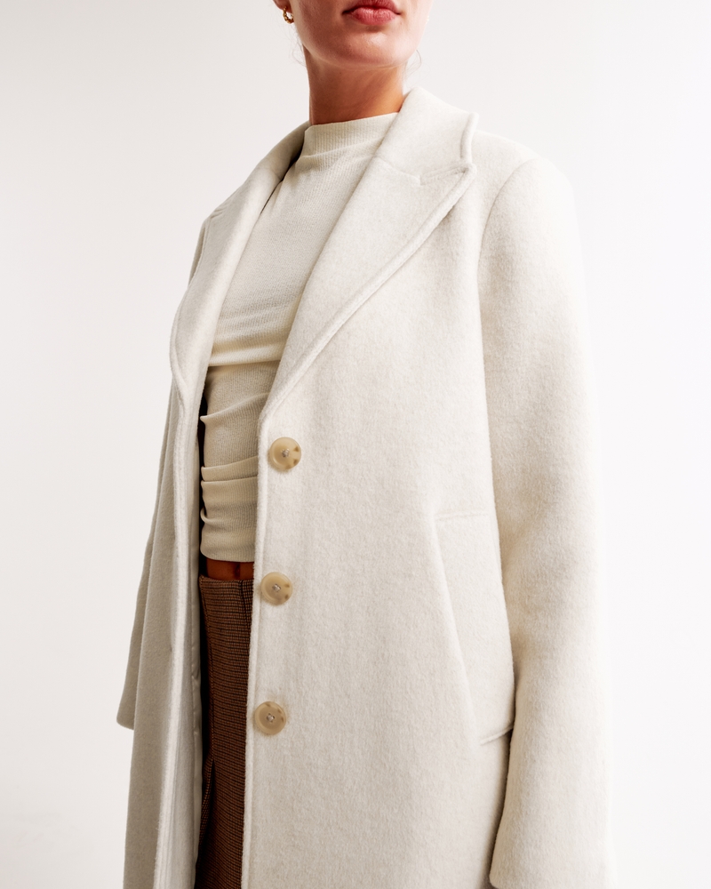 Wool-Blend Tailored Topcoat