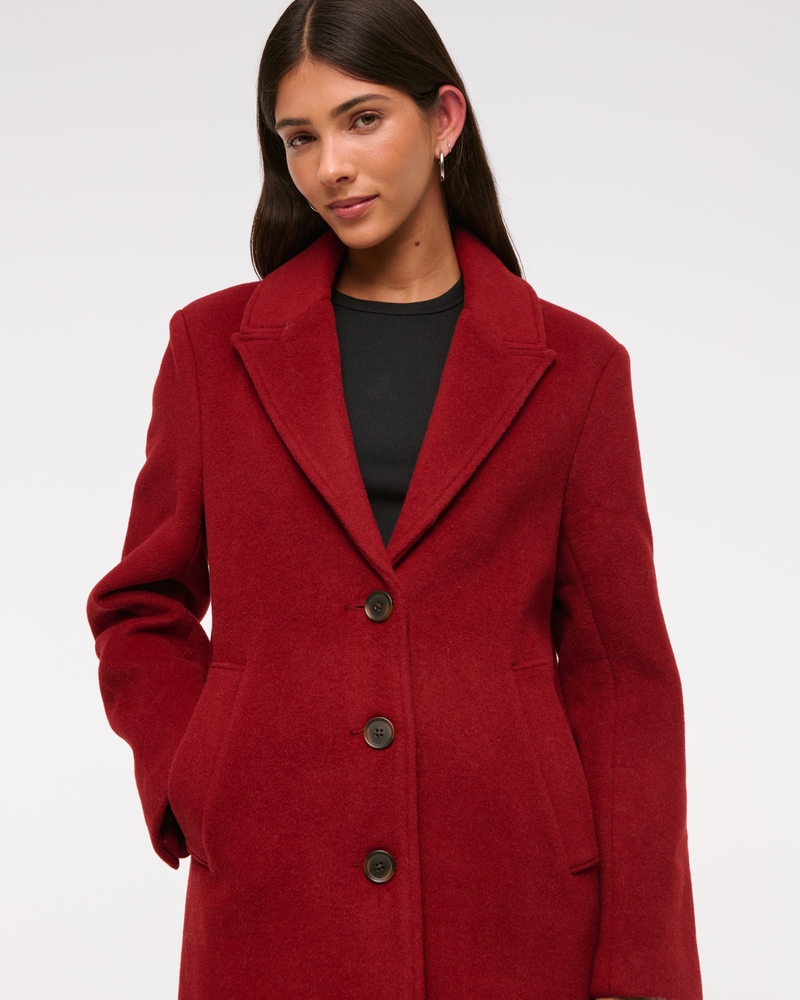 Wool-Blend Tailored Topcoat