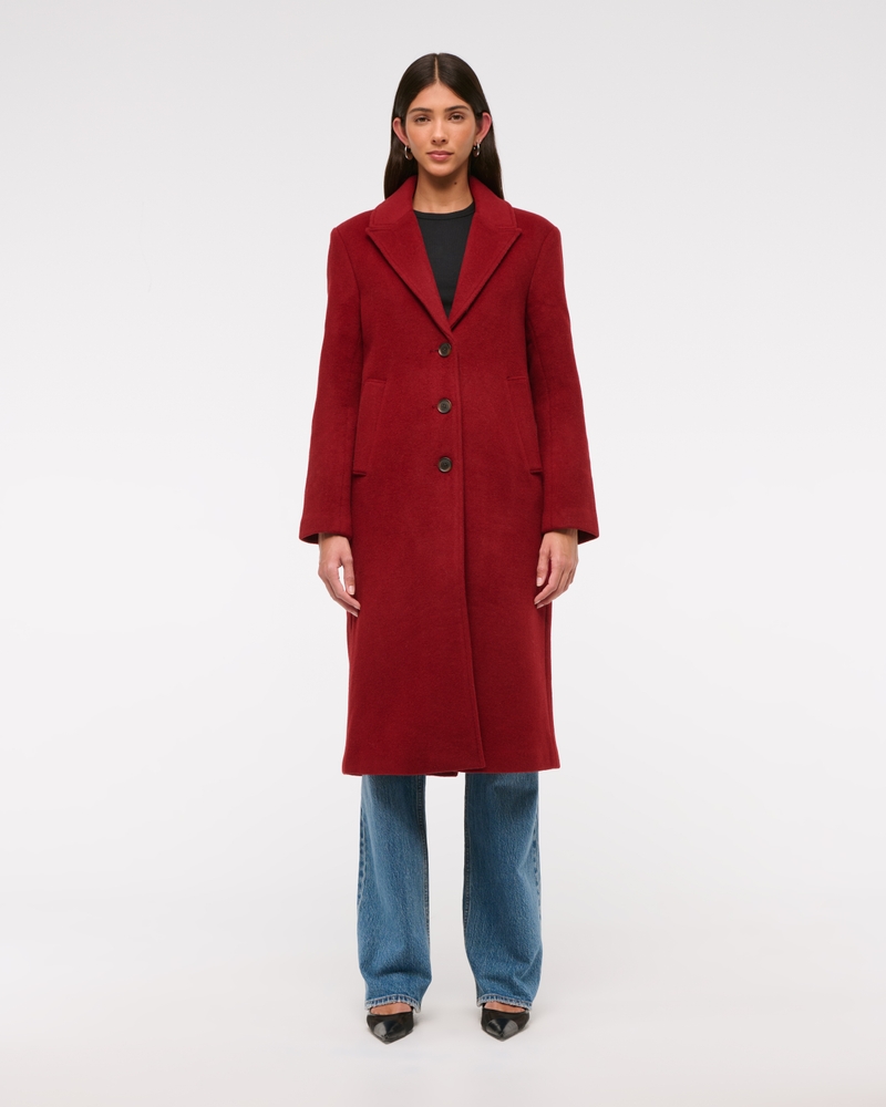 Wool-Blend Tailored Topcoat