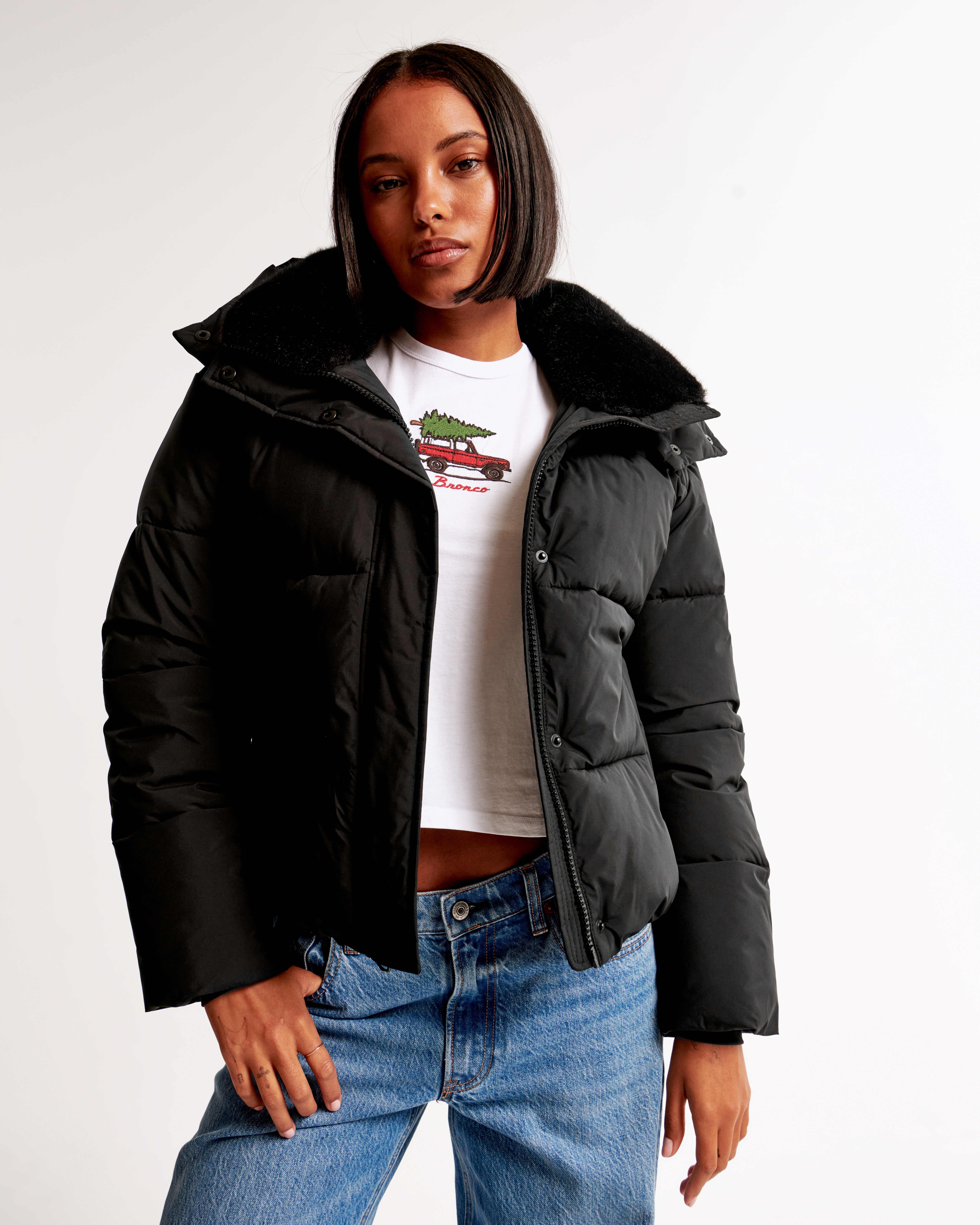 Abercrombie and fitch puffer jacket women's best sale