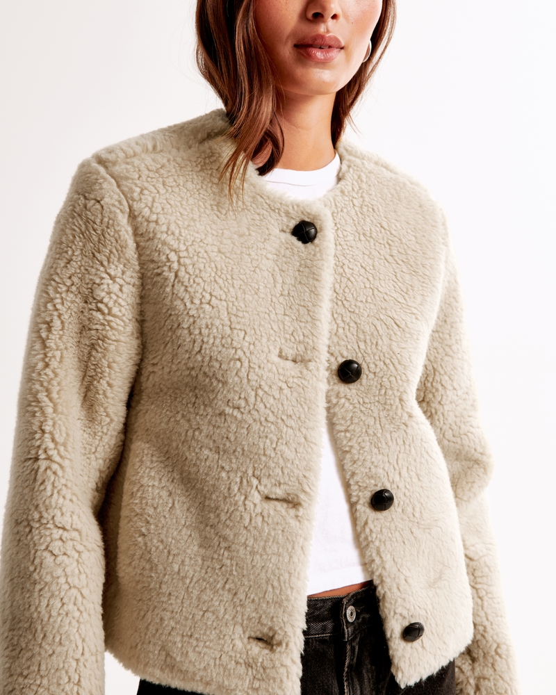 Winterized Collarless Sherpa Jacket