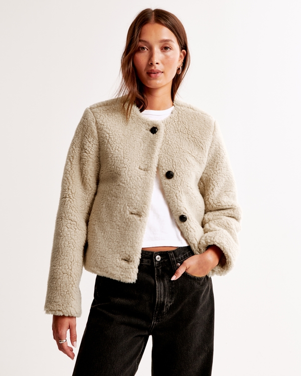 Winterized Collarless Sherpa Jacket