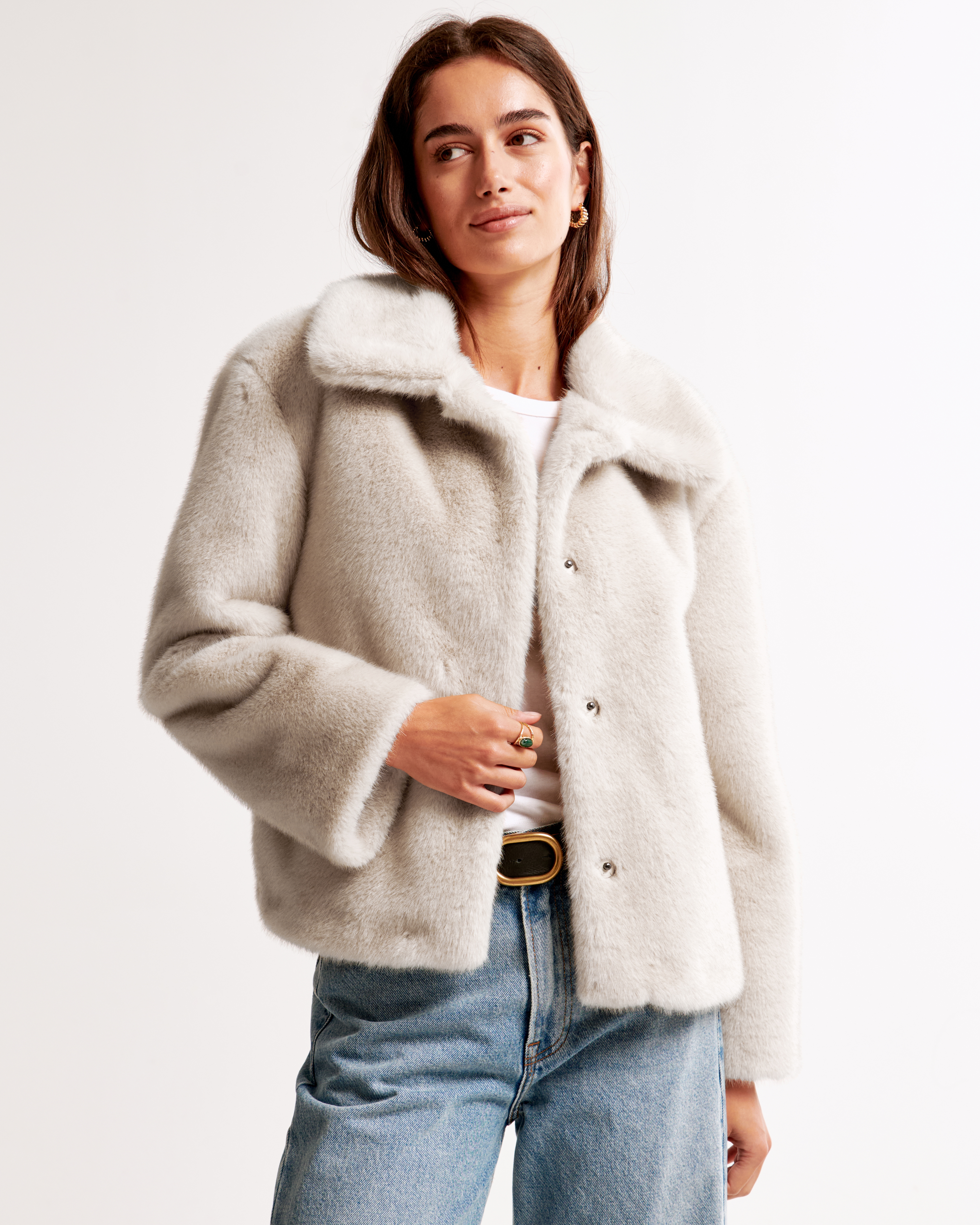 Abercrombie & outlet Fitch Faux Fur Coat