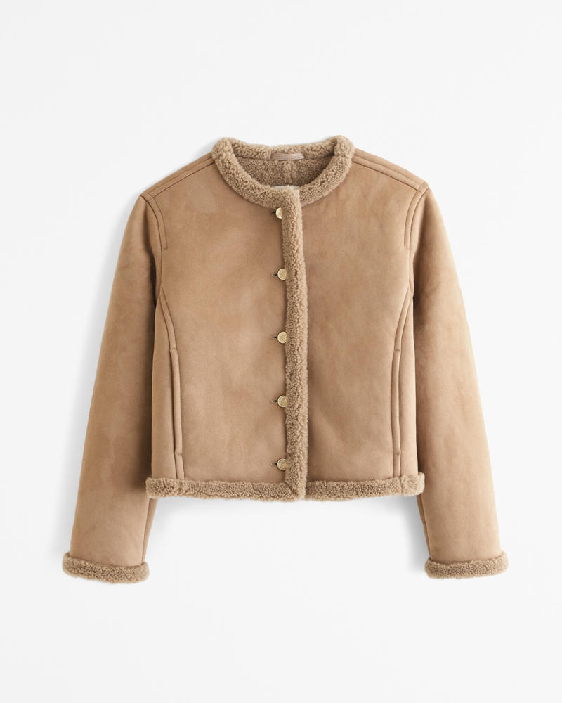 Women's Winterized Collarless Shearling Jacket | Women's