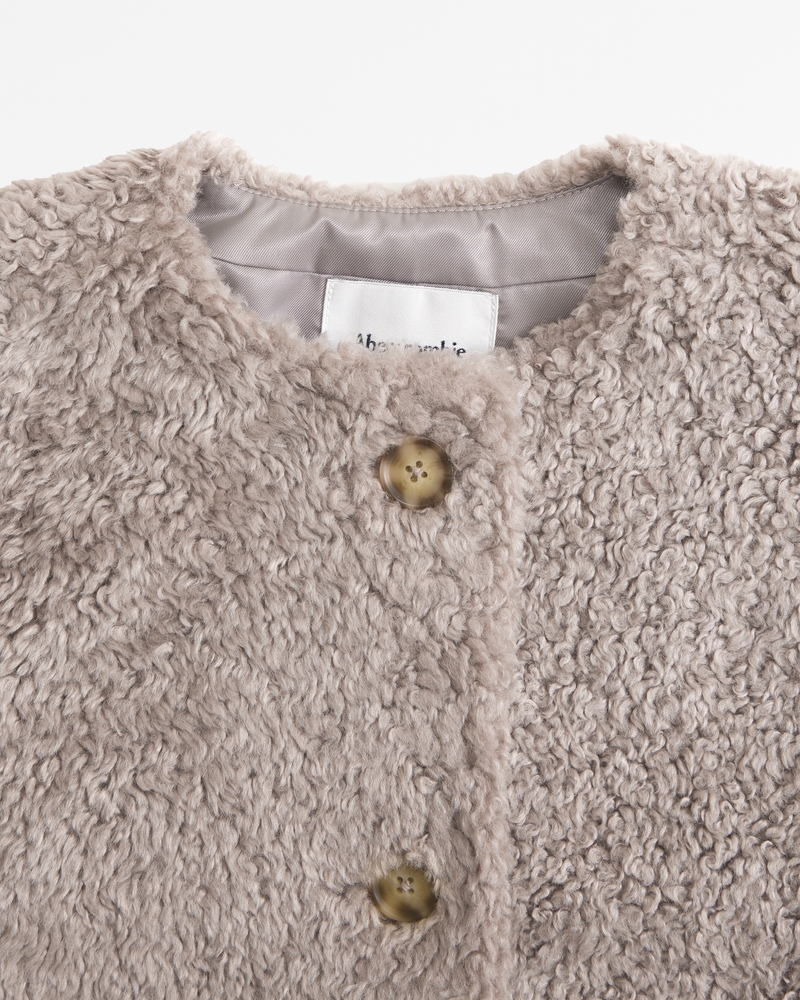 Collarless Sherpa Jacket