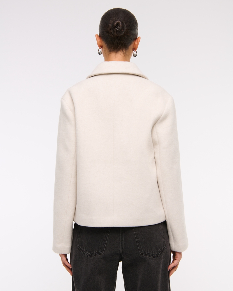 Wool-Blend Short Coat
