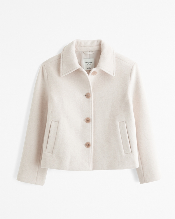 Women's Wool-Blend Short Coat | Women's Clearance | Abercrombie.com