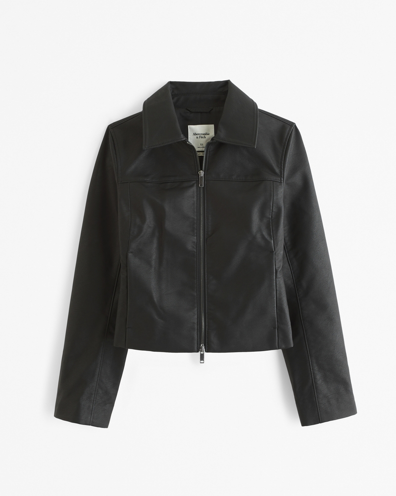 Abercrombie & fitch leather orders jacket