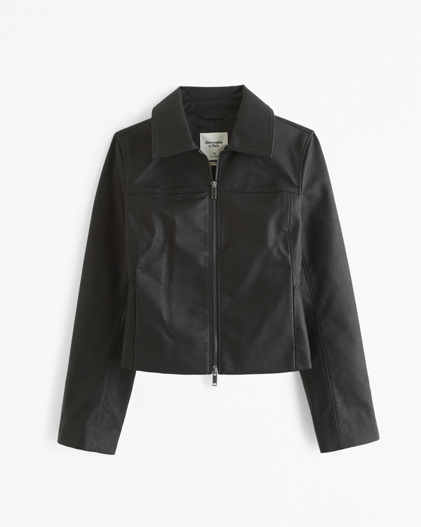 Women's Vegan Leather Zip Jacket | Women's Clearance | Abercrombie.com