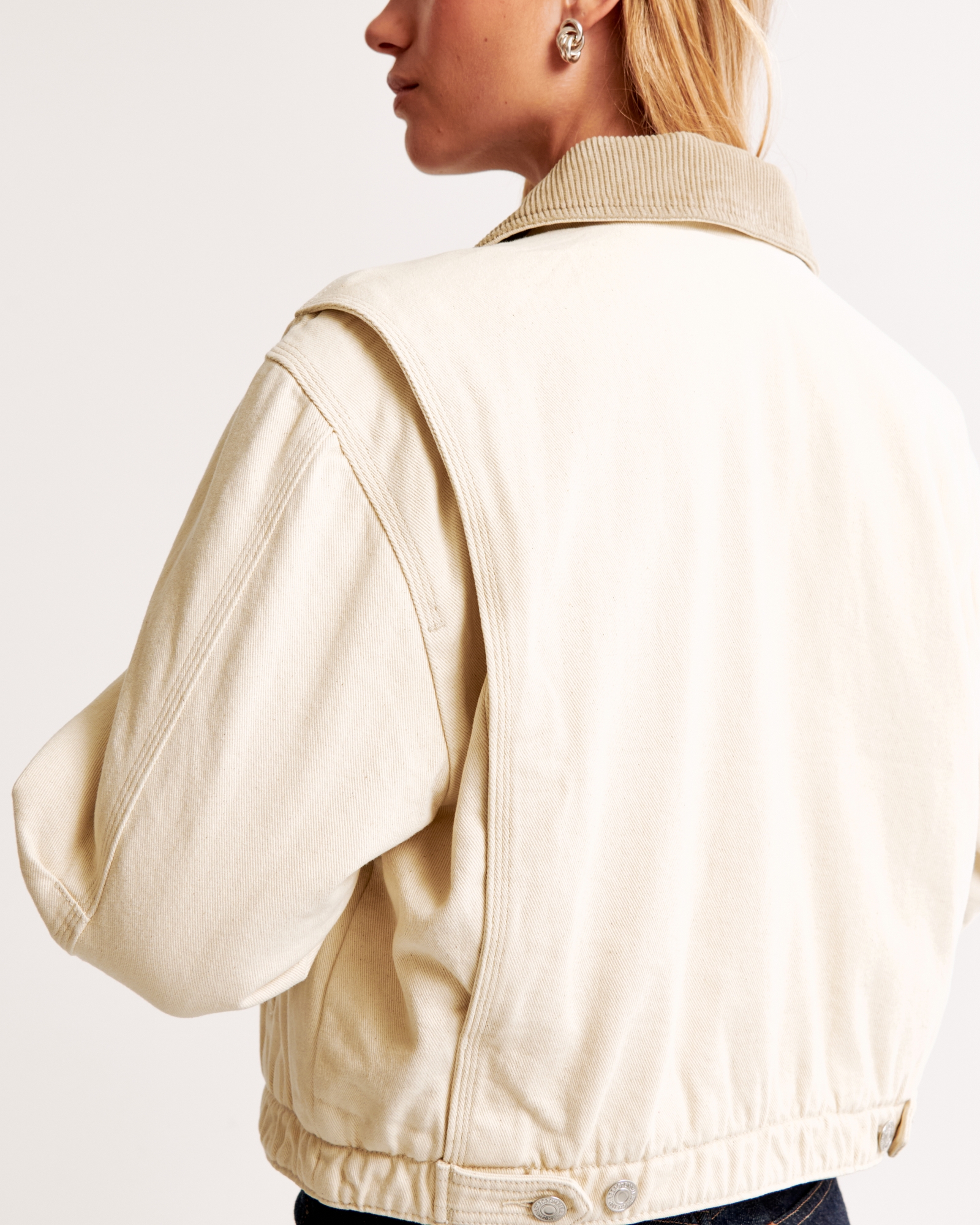 Cropped Twill Workwear Jacket