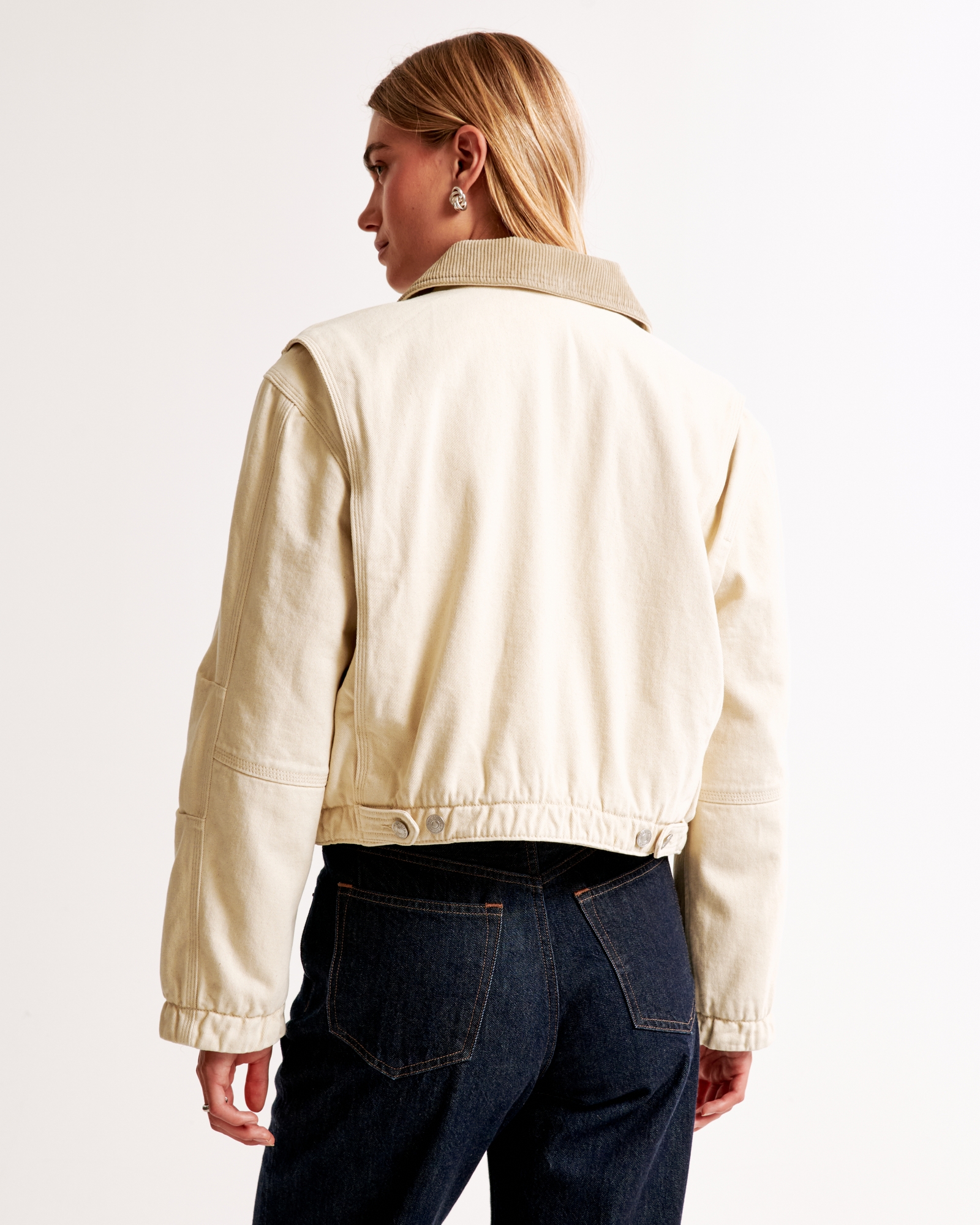 Cropped Twill Workwear Jacket