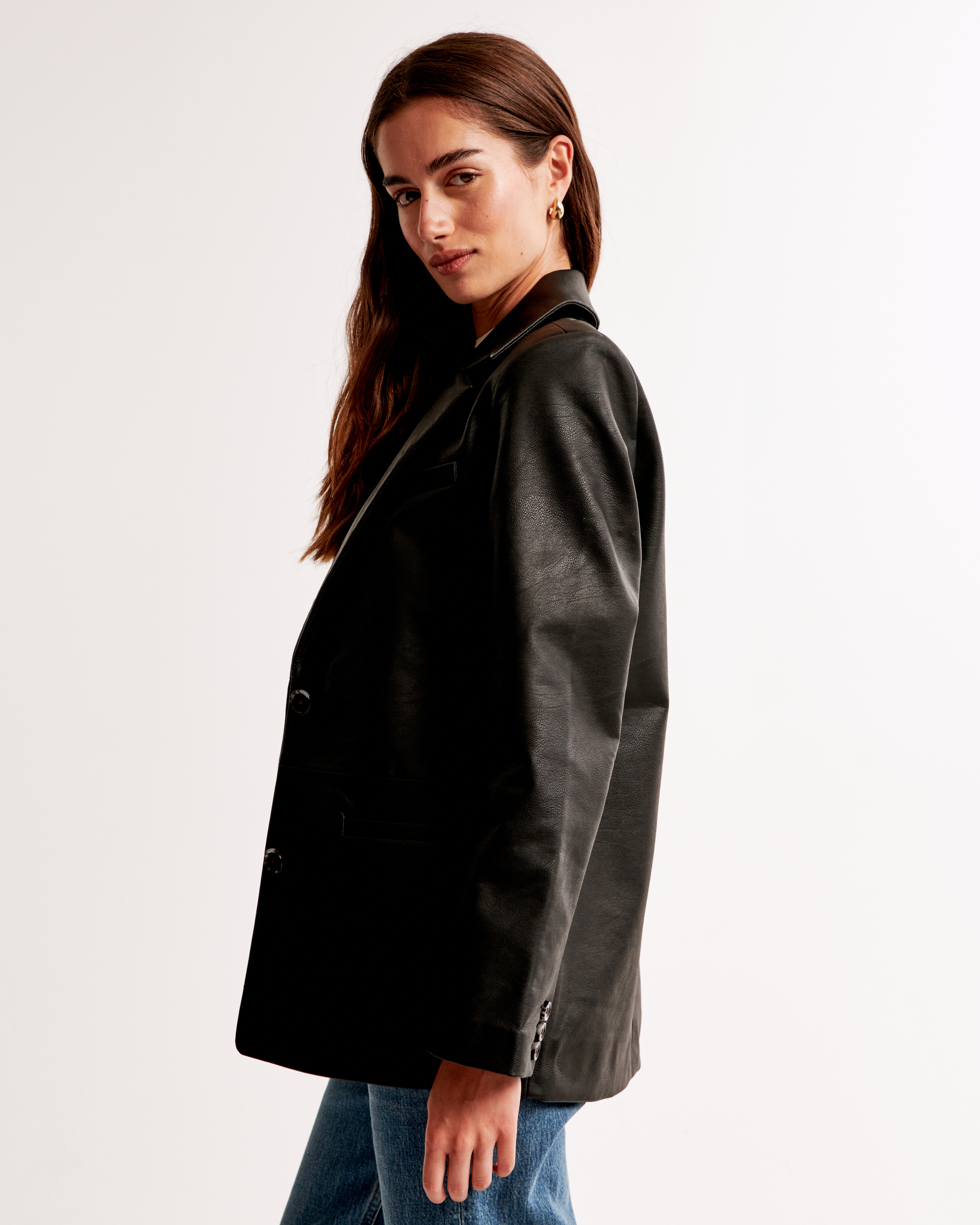 *大人気* Abercrombie & Fitch ヴィーガンレザージャケット Women's Vegan Leather Blazer | Women's Coats & Jackets