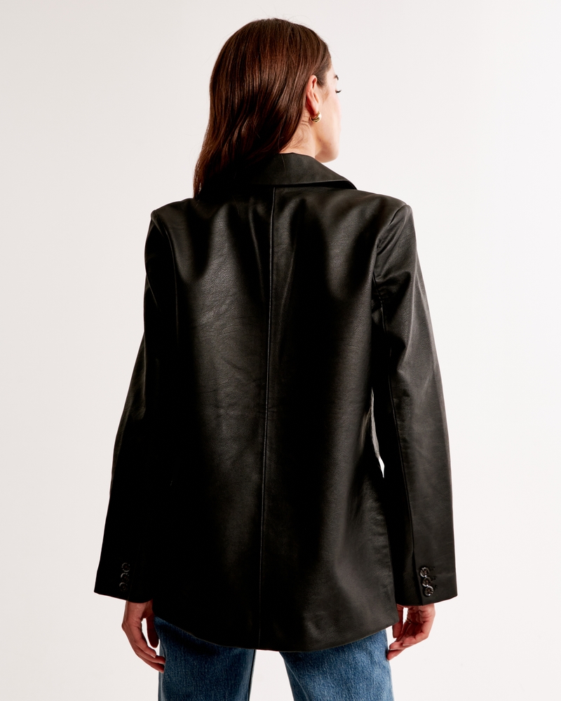 Women's Vegan Leather Blazer | Women's Coats & Jackets