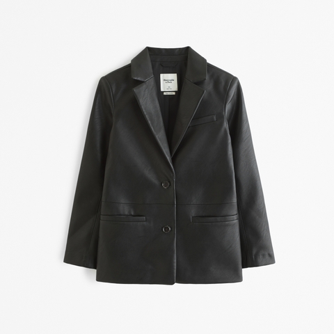 Женские пиджаки Abercrombie & Fitch Vegan Leather Blazer