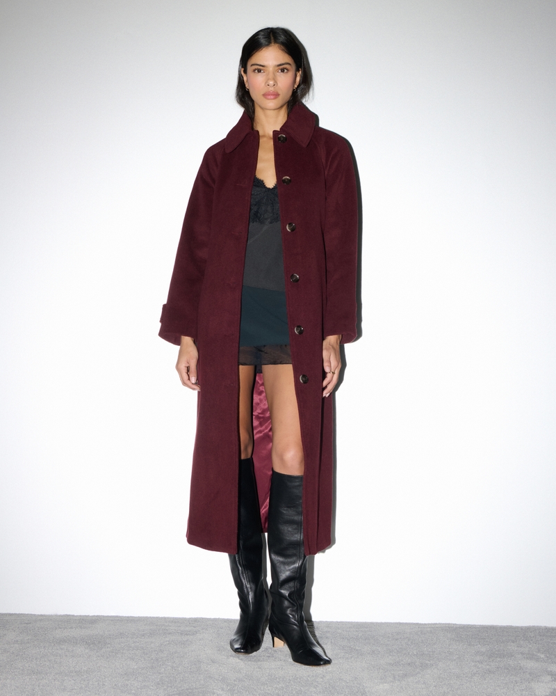 Belted Wool-Blend Coat
