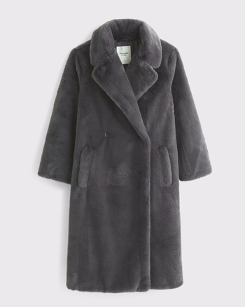 Double-Breasted Faux Fur Coat from Abercrombie & Fitch - $79.99
