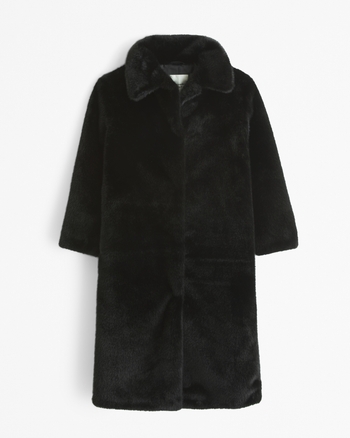H&m fur coat black shop