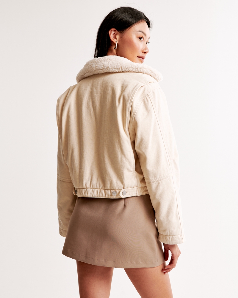 Winterized Cropped Twill Workwear Jacket
