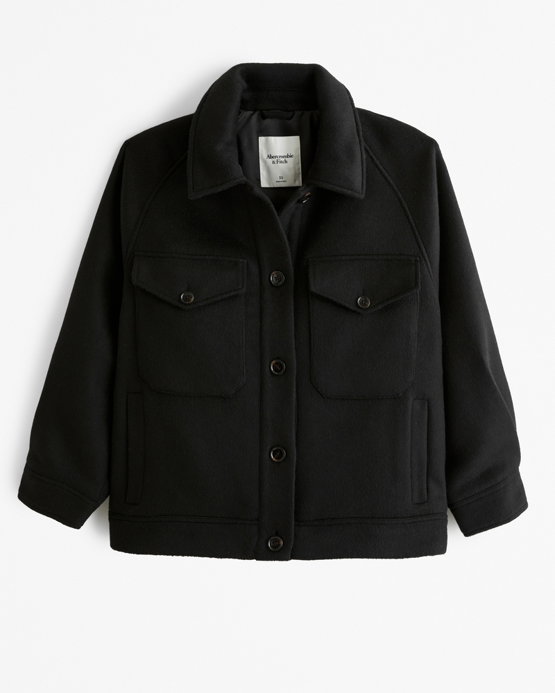 Women's Wool-Blend Utility Shirt Jacket | Women's Clearance