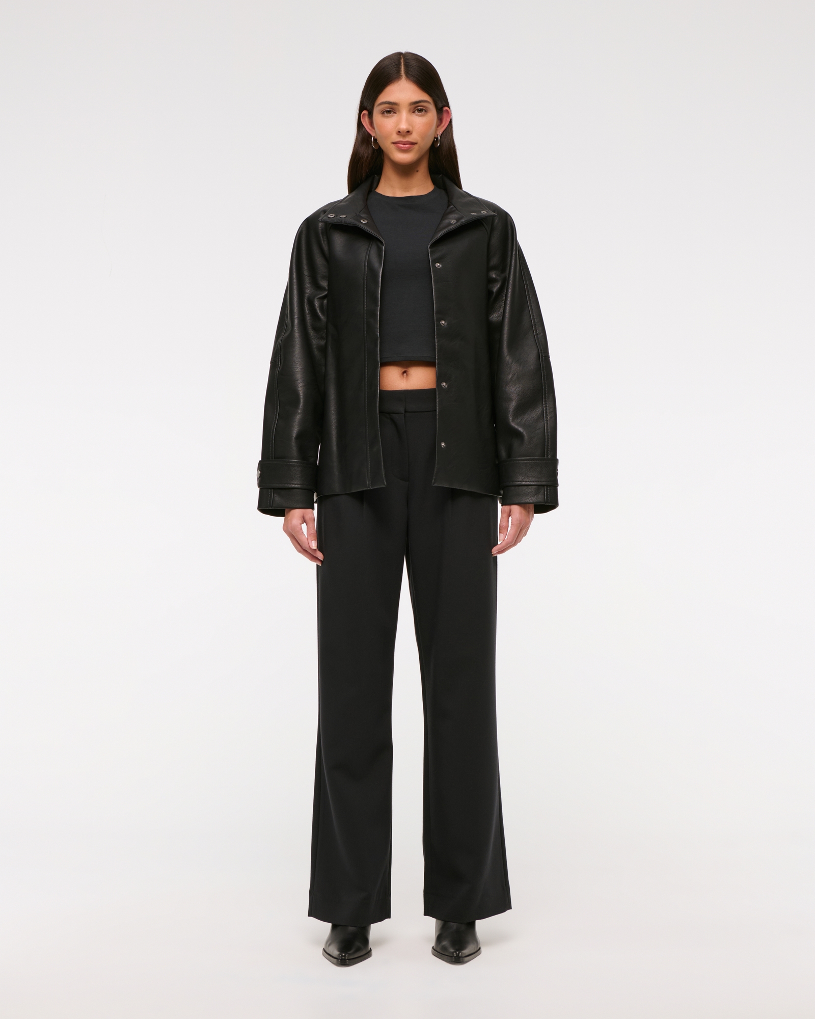 Belted Vegan Leather Jacket