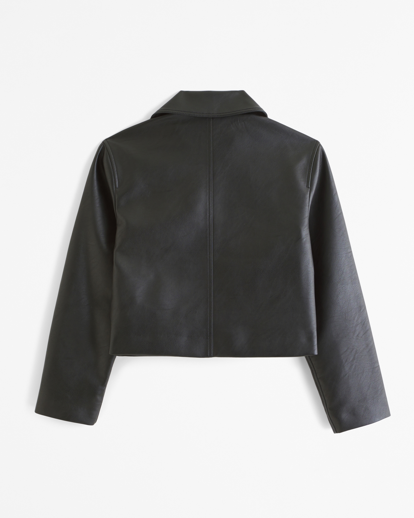 Vegan Leather Cropped Trucker Jacket