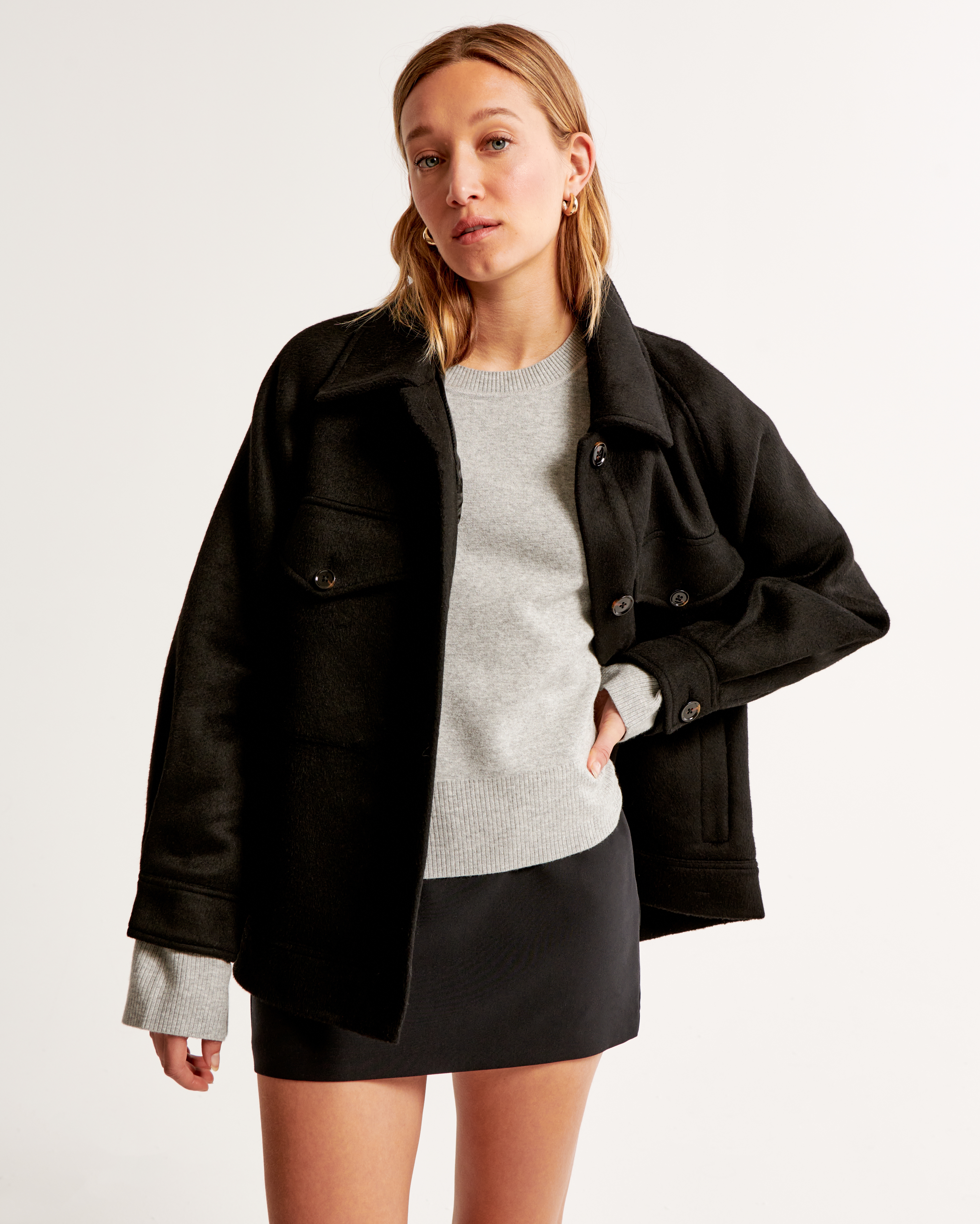 Women's Wool-Blend Shirt Jacket | Women's Coats & Jackets