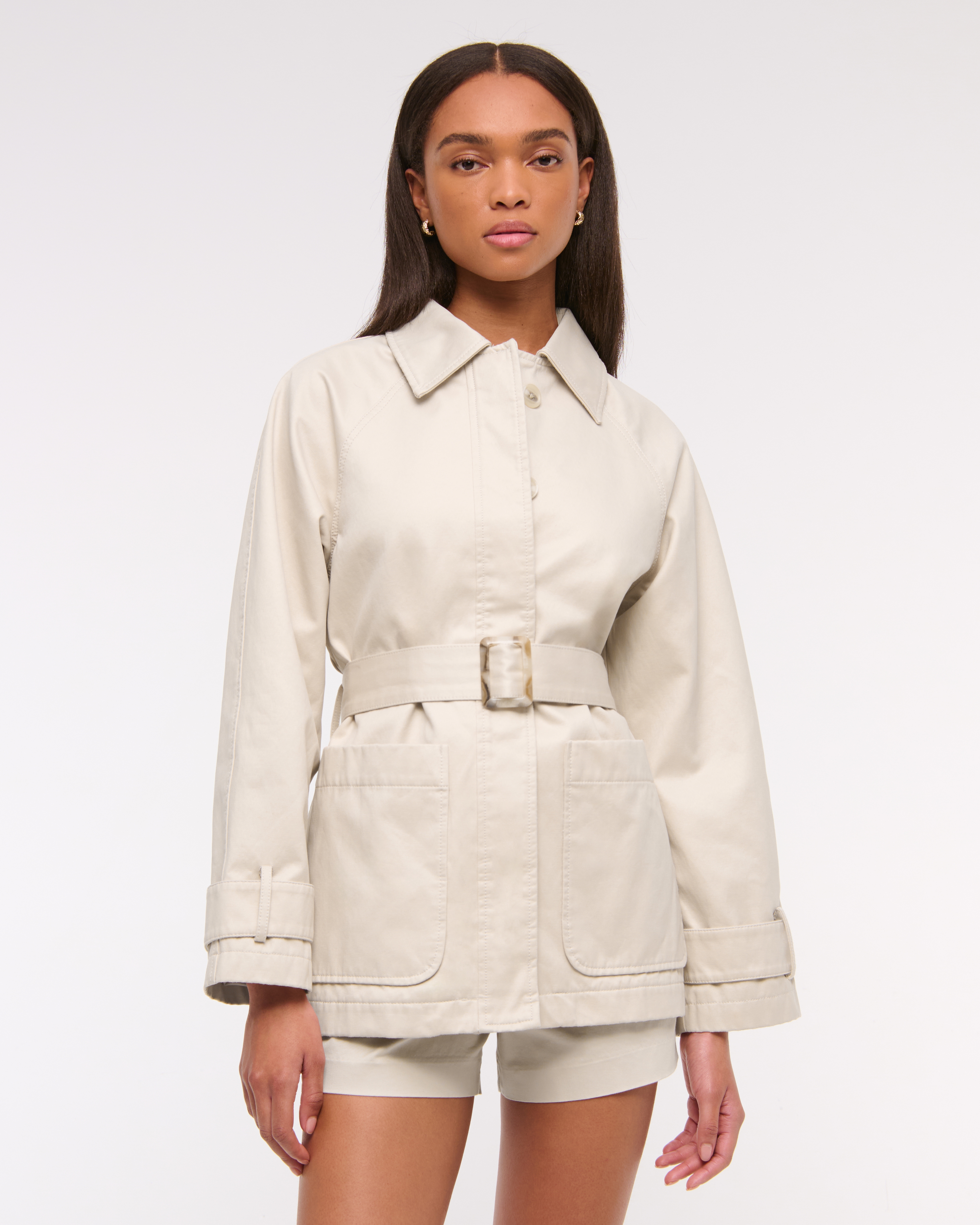 Women's Waxed Belted Utility Jacket | Women's Clearance