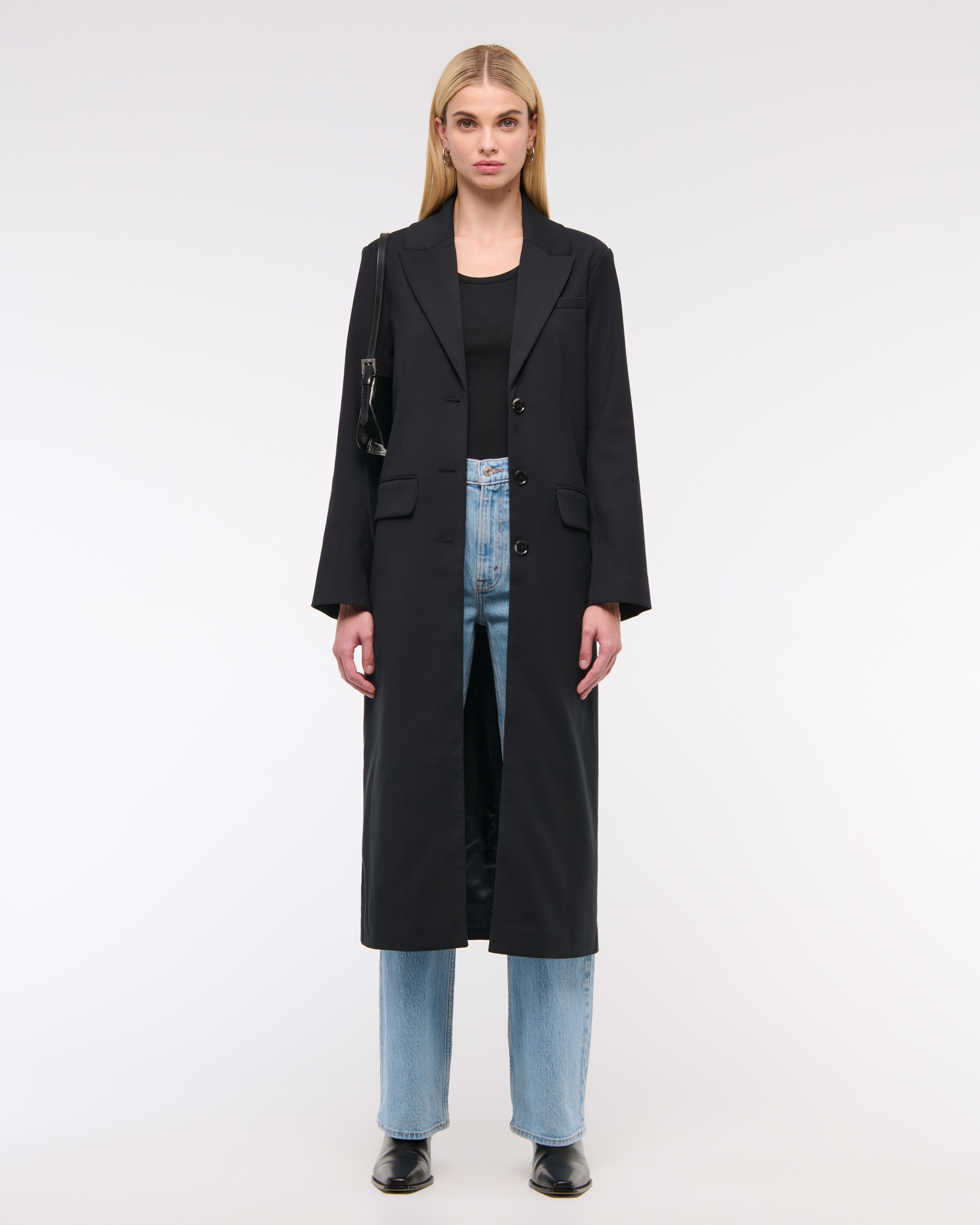 Abercrombie & Fitch Suiting Topcoat In Black