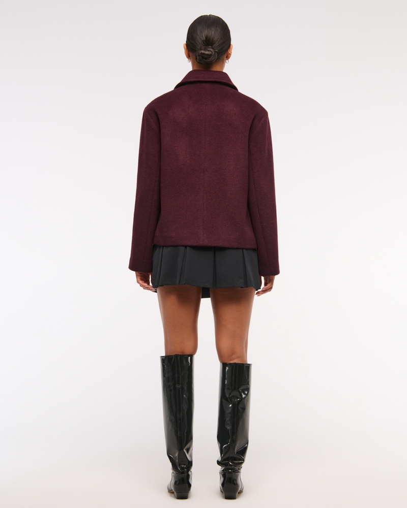 Wool-Blend Short Coat