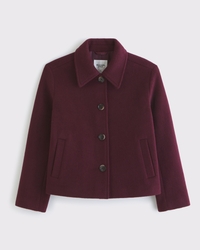 Wool-Blend Short Coat