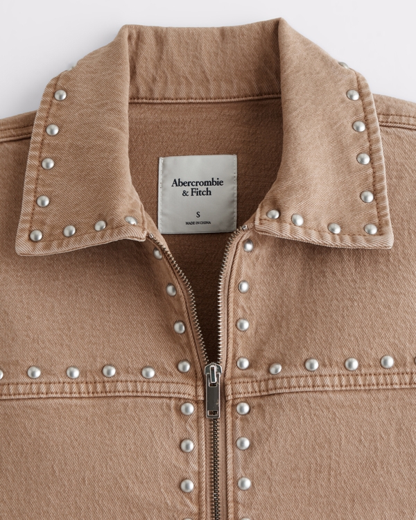 Studded Denim Workwear Jacket